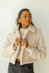 mode, teddy bear crop jacket