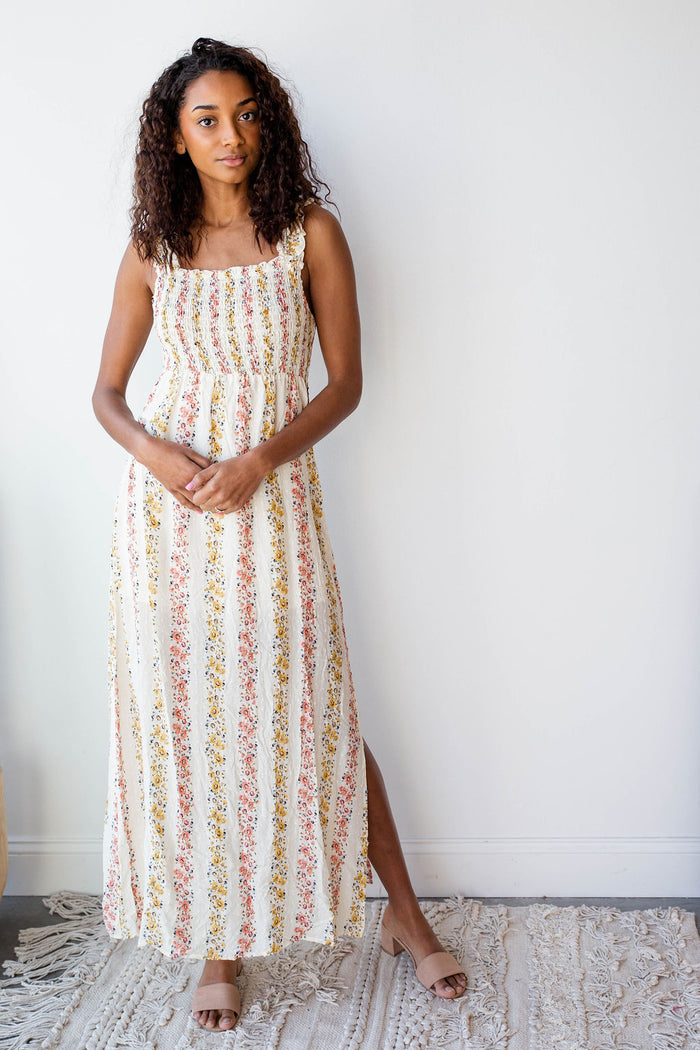 mode, picking wild flowers maxi