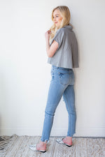 mode, cotton ball crop shirt