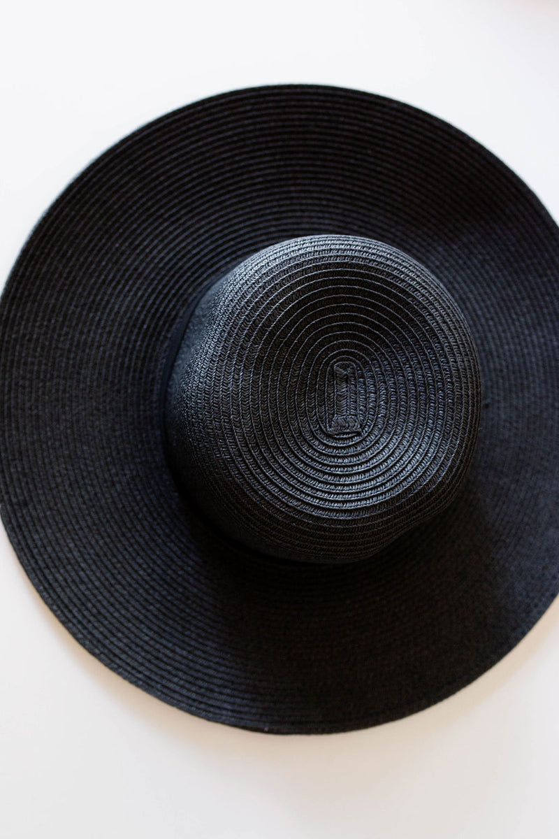 mode, shaded sunshine black straw hat