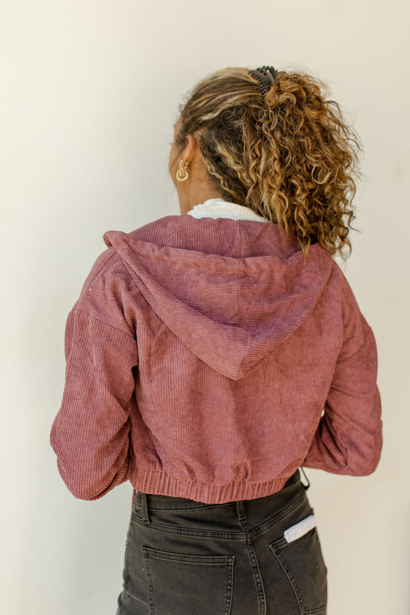 mode, cord zip hoodie