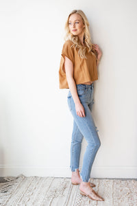 mode, cotton ball crop shirt