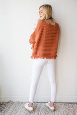 mode, fringed pullover poncho
