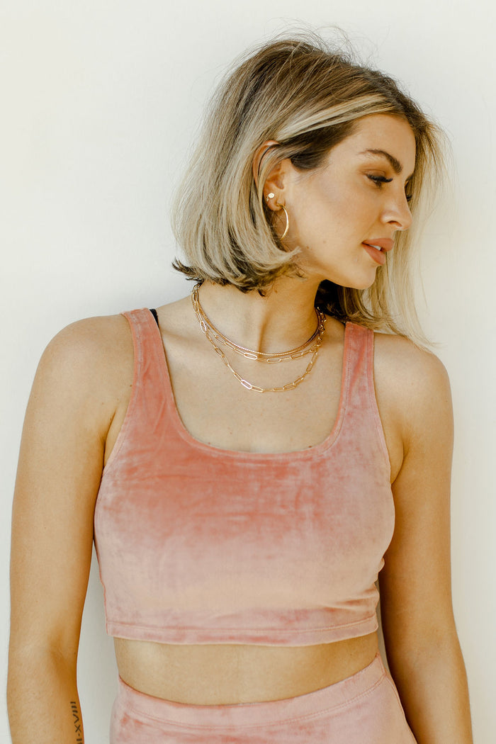 mode, velvet smooth bra top