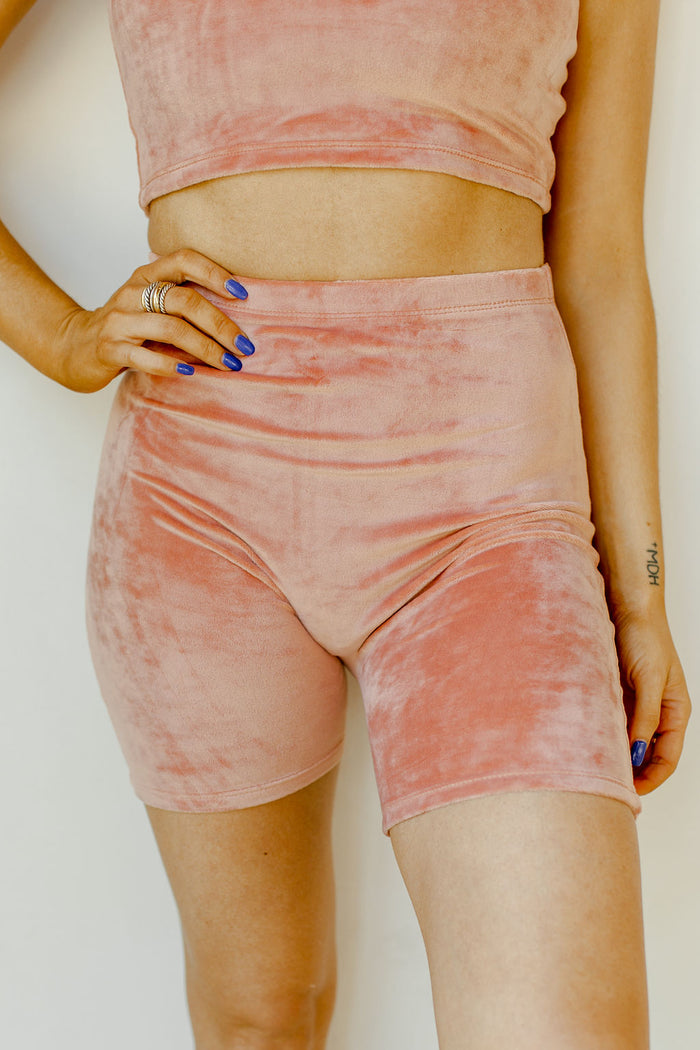 mode, velvet smooth biker shorts