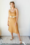 mode, friendly face long slit dress