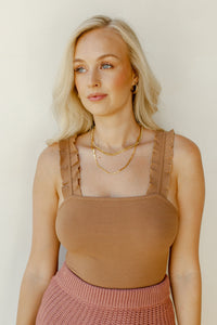mode, ruffled straps bodysuit
