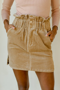 mode, corduory high wast skirt