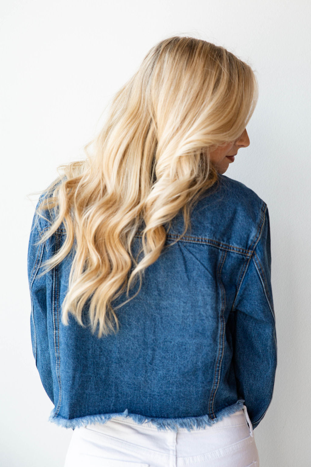 mode, weather change raw edge denim jacket