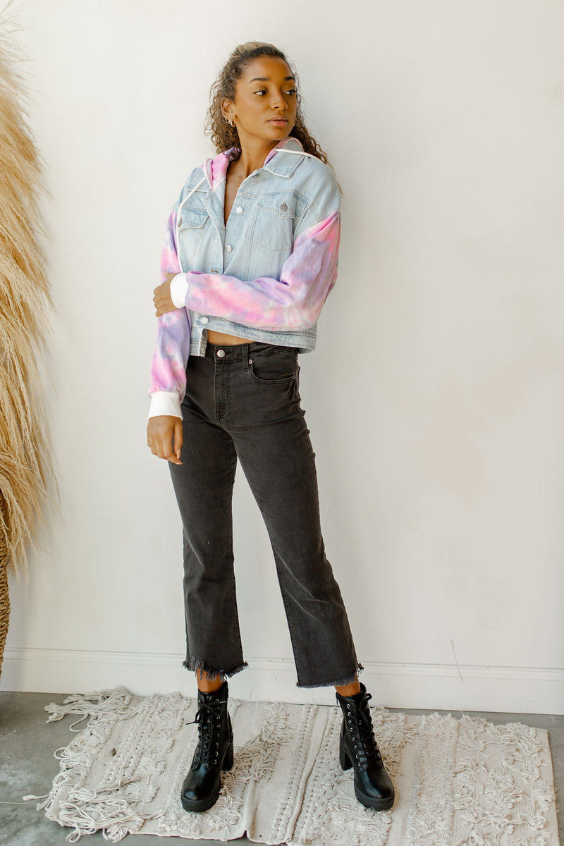 mode, tie dye denim jacket