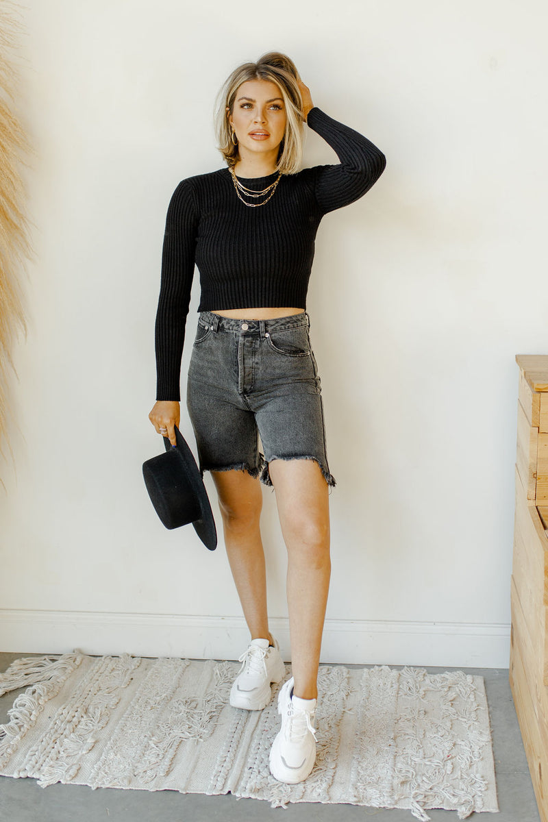 mode, ladies denim bermuda shorts