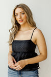 mode, sheer dot strappy top