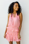 mode, neck tie smocked dress