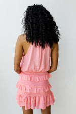 mode, neck tie smocked dress