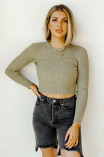 mode, want you back ribbed crop sweater