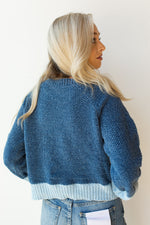 mode, color-block balloon sleeve sweater