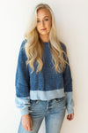 mode, color-block balloon sleeve sweater