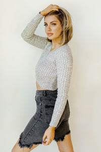 mode, static knit v neck sweater