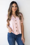 mode, linen button up boxy blouse