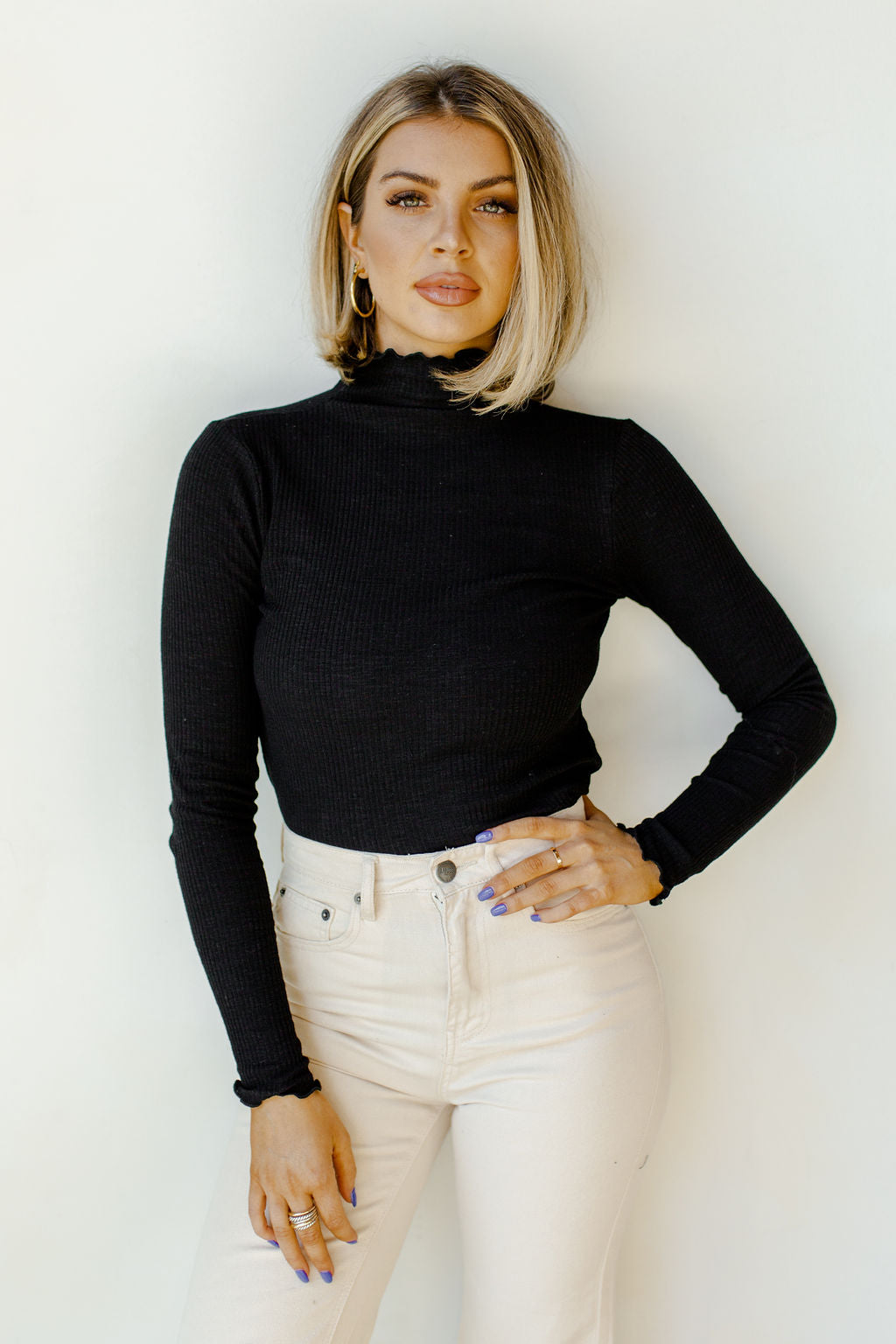 mode, rib knit turtle neck bodysuit