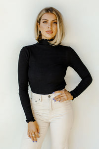mode, rib knit turtle neck bodysuit