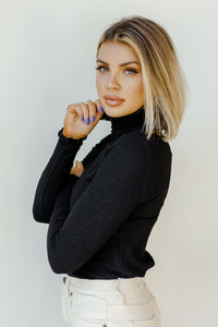 mode, rib knit turtle neck bodysuit