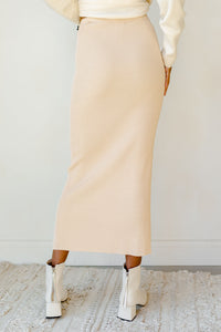 mode, mona knit maxi skirt
