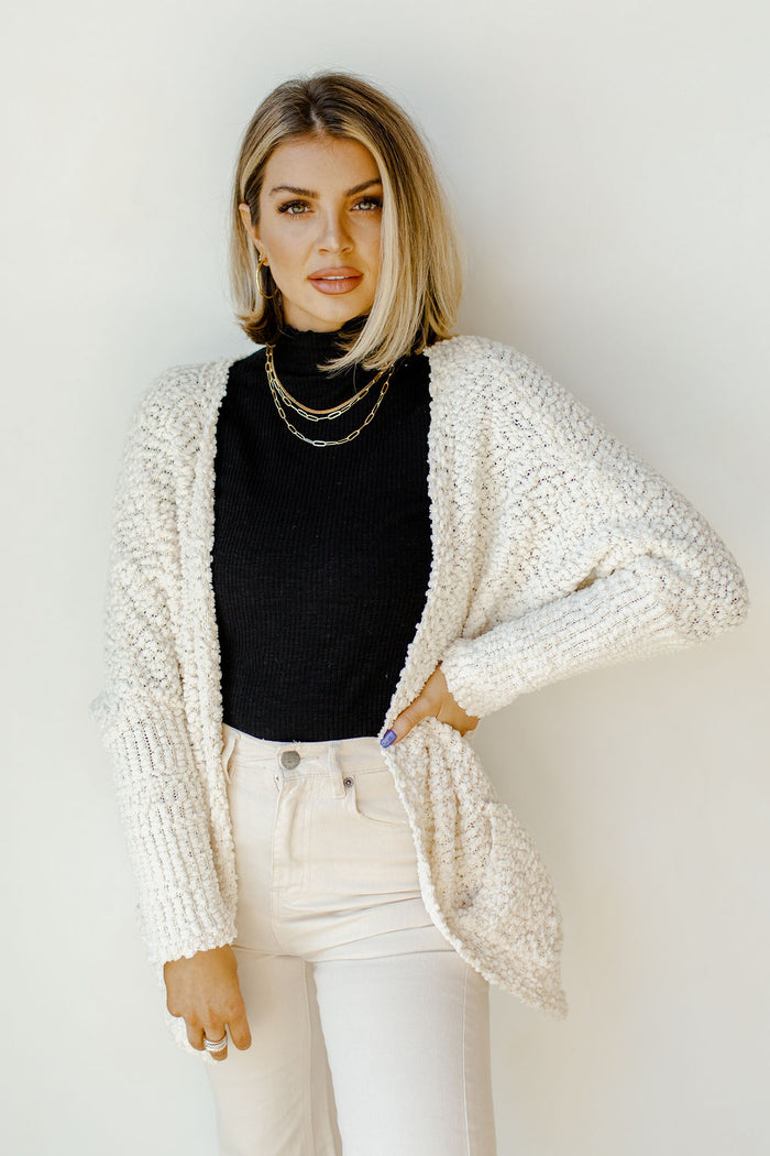 mode, vanilla latte long cardi
