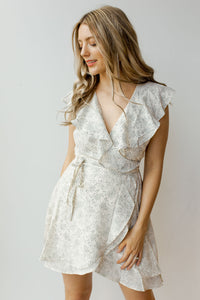 mode, cream dots wrap dress