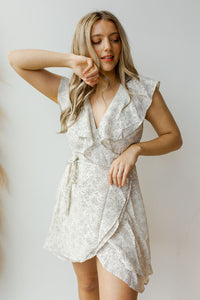 mode, cream dots wrap dress