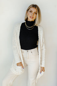mode, vanilla latte long cardi
