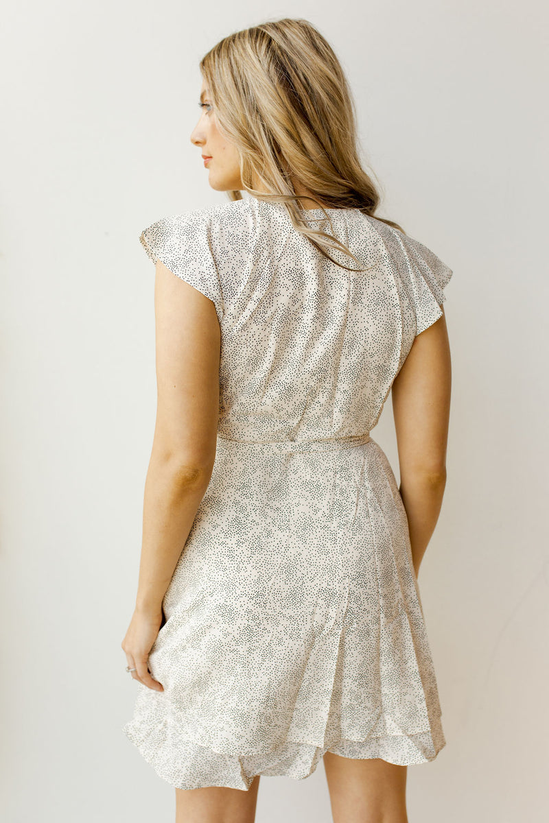 mode, cream dots wrap dress