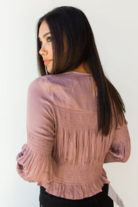 mode, smocking detailed blouse