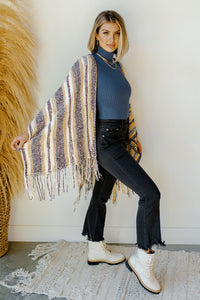 mode, cozy by the fire poncho cardi