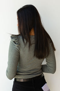 mode, elegance + grace square neck top