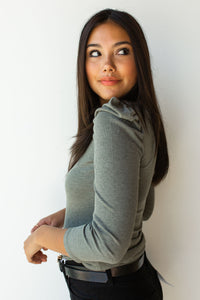 mode, elegance + grace square neck top