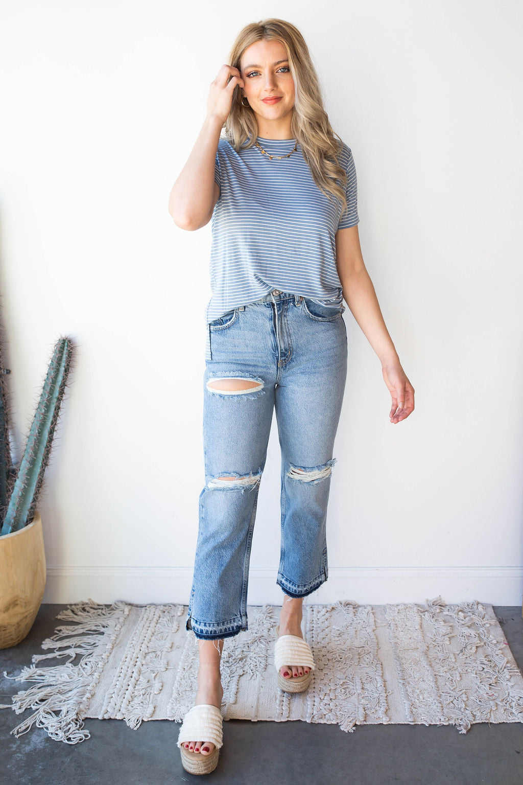 mode, getting along nicely stripe tee