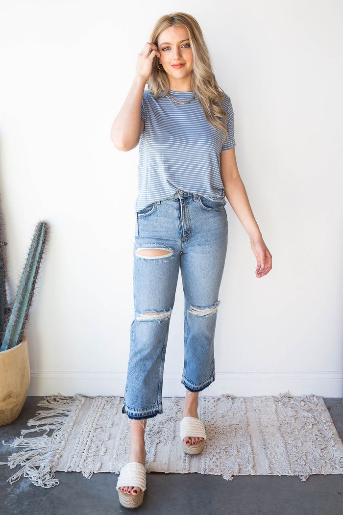 mode, getting along nicely stripe tee