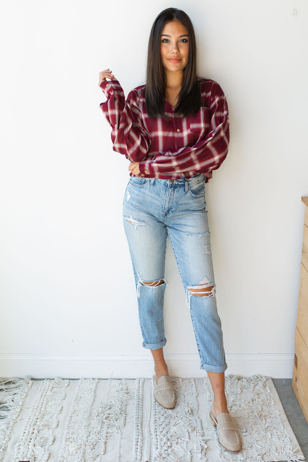 mode, next chapter plaid top