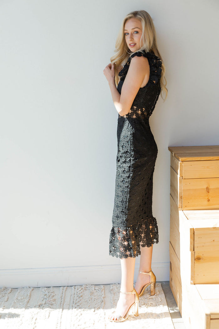 mode, sheer beauty midi dress