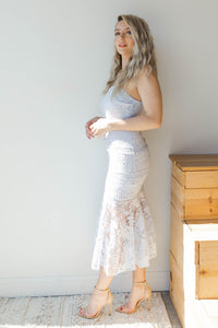 mode, mermaid lace dress