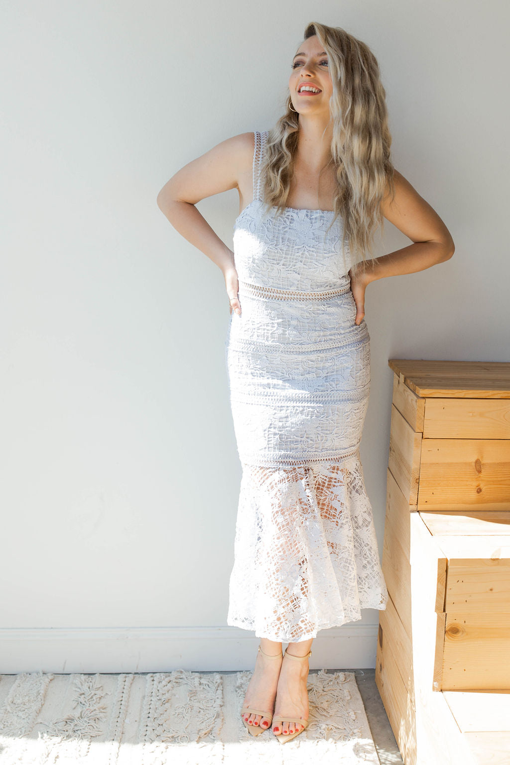 mode, mermaid lace dress