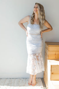 mode, mermaid lace dress