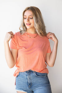mode, getting along nicely stripe tee
