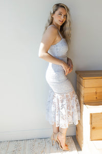 mode, mermaid lace dress