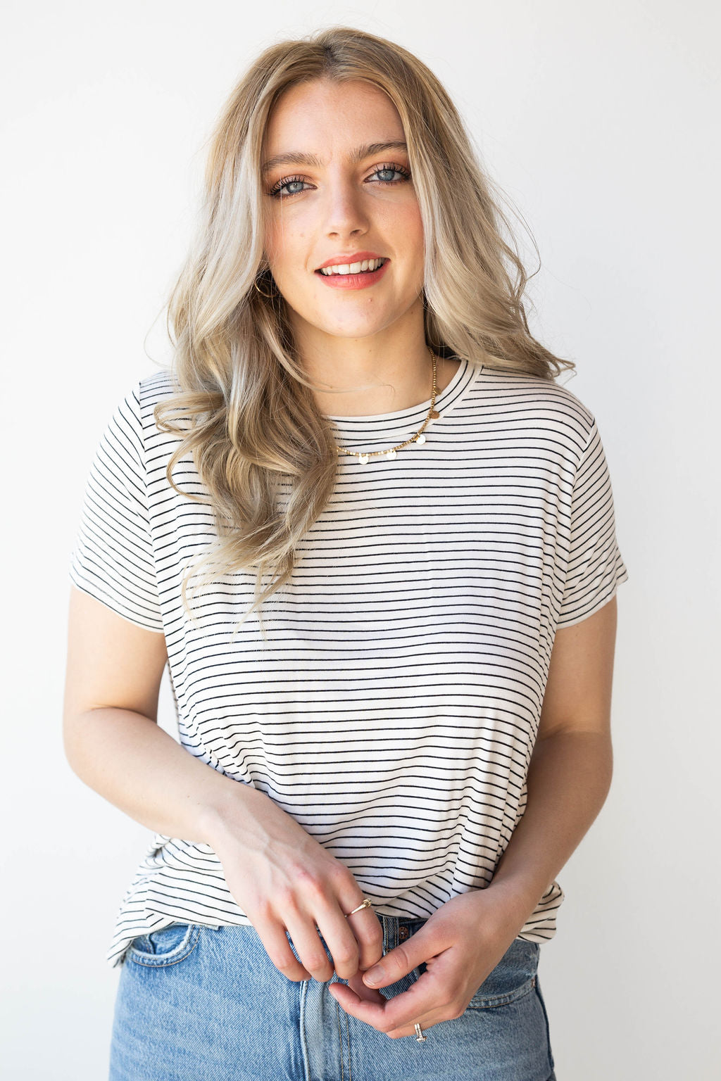 mode, getting along nicely stripe tee