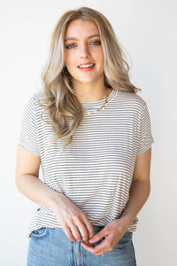 mode, getting along nicely stripe tee