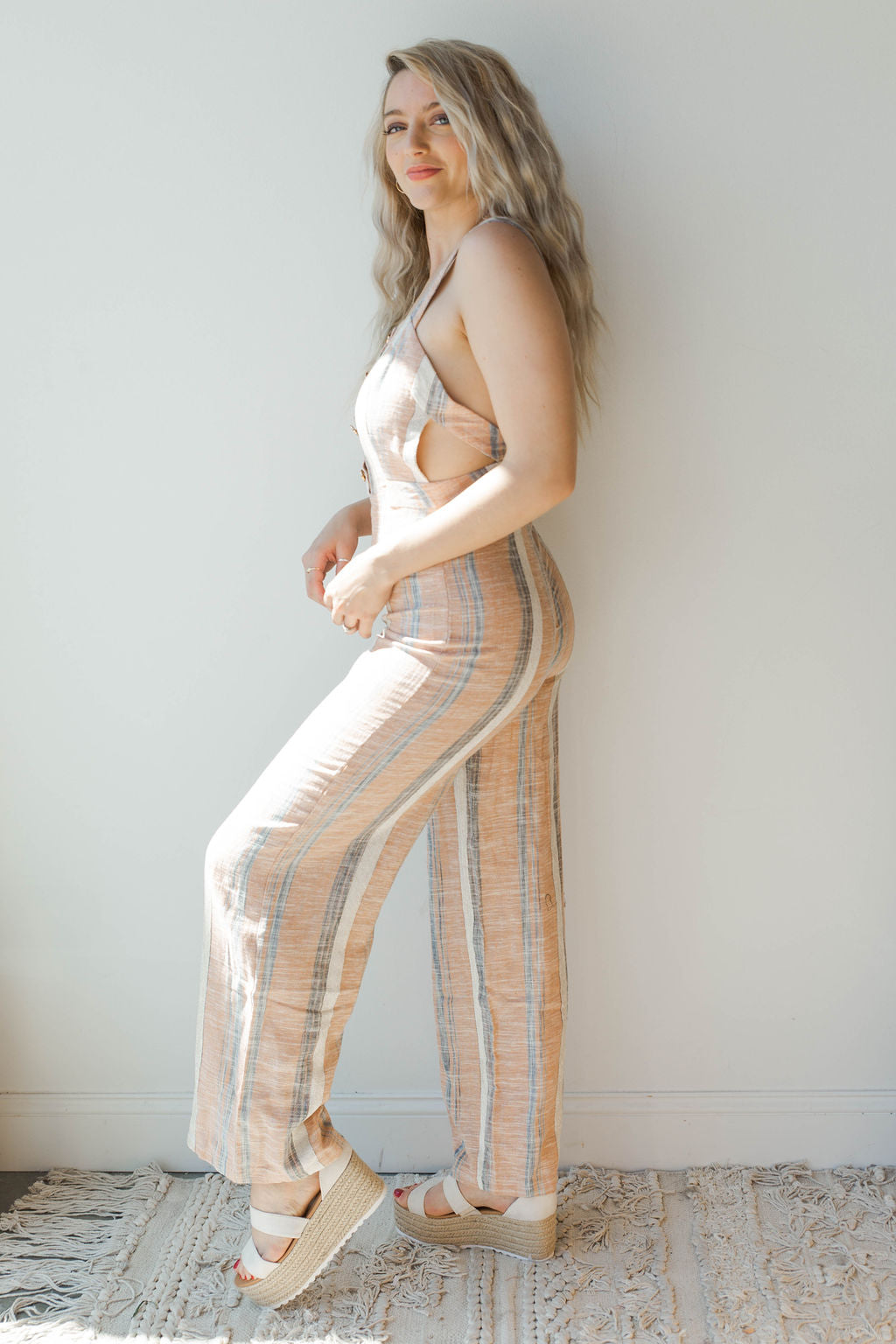 mode, joyful stripe jumpsuit