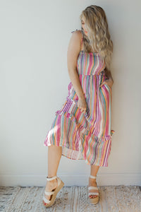 mode, summer frills maxi dress