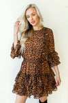 mode, hey ruffle leopard dress